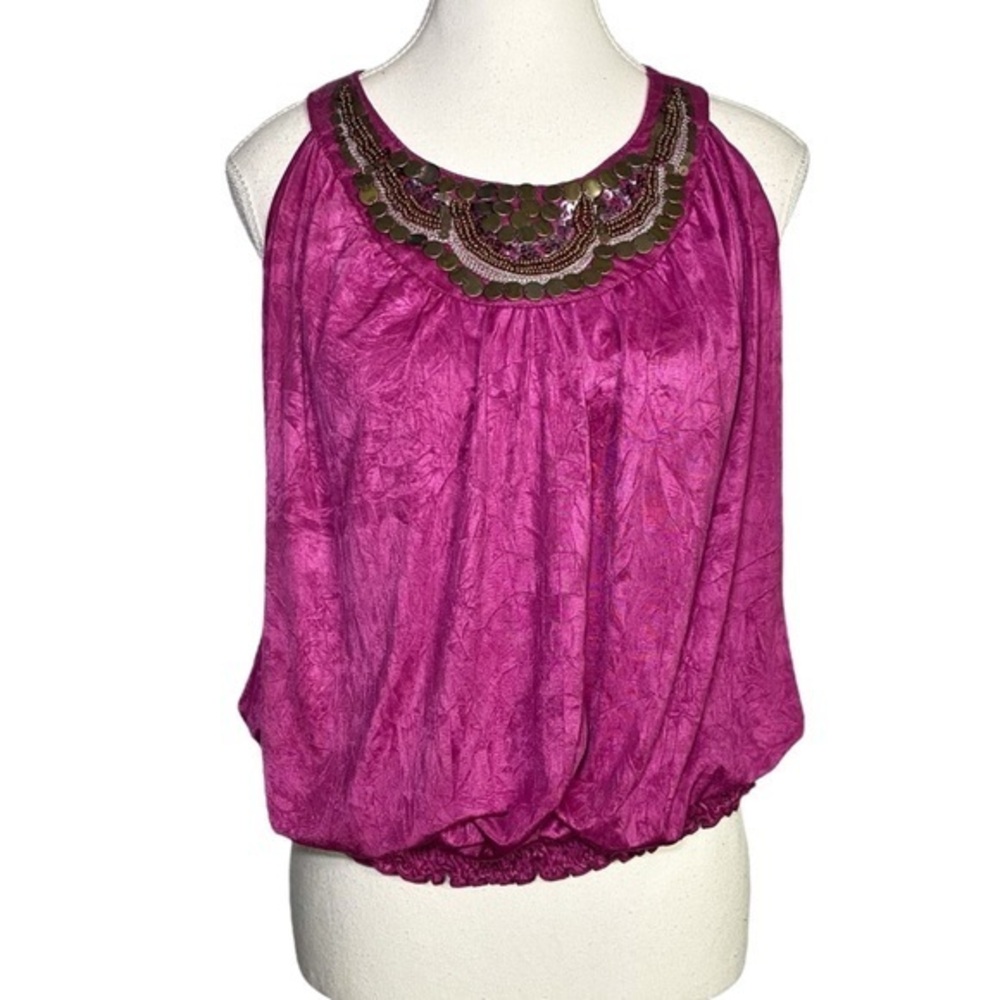 Magenta Bohemian Y2K Sleeveless Top